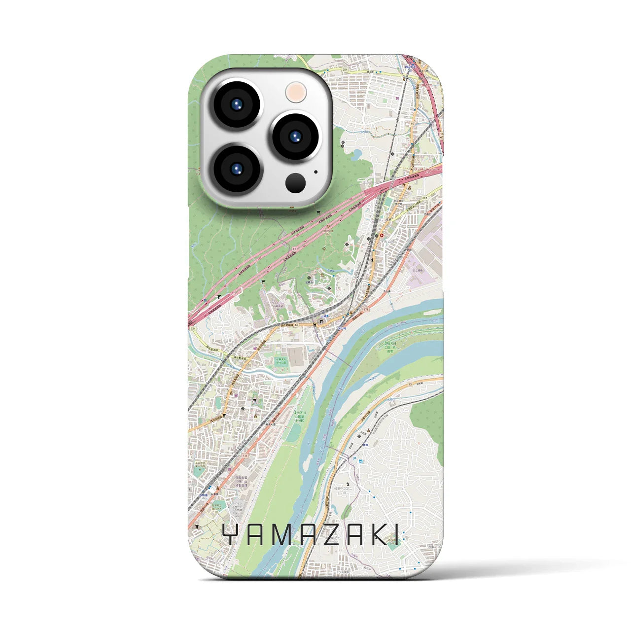 【山崎(京都府)】地図柄iPhoneケース(バックカバータイプ)