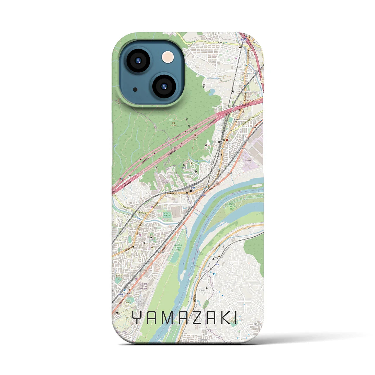 【山崎(京都府)】地図柄iPhoneケース(バックカバータイプ)