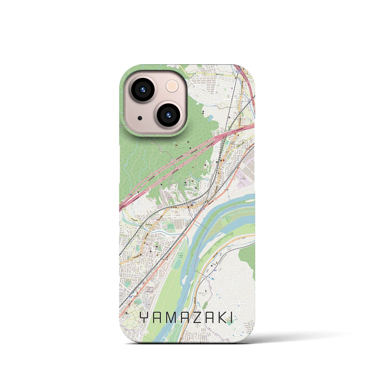 【山崎(京都府)】地図柄iPhoneケース(バックカバータイプ)