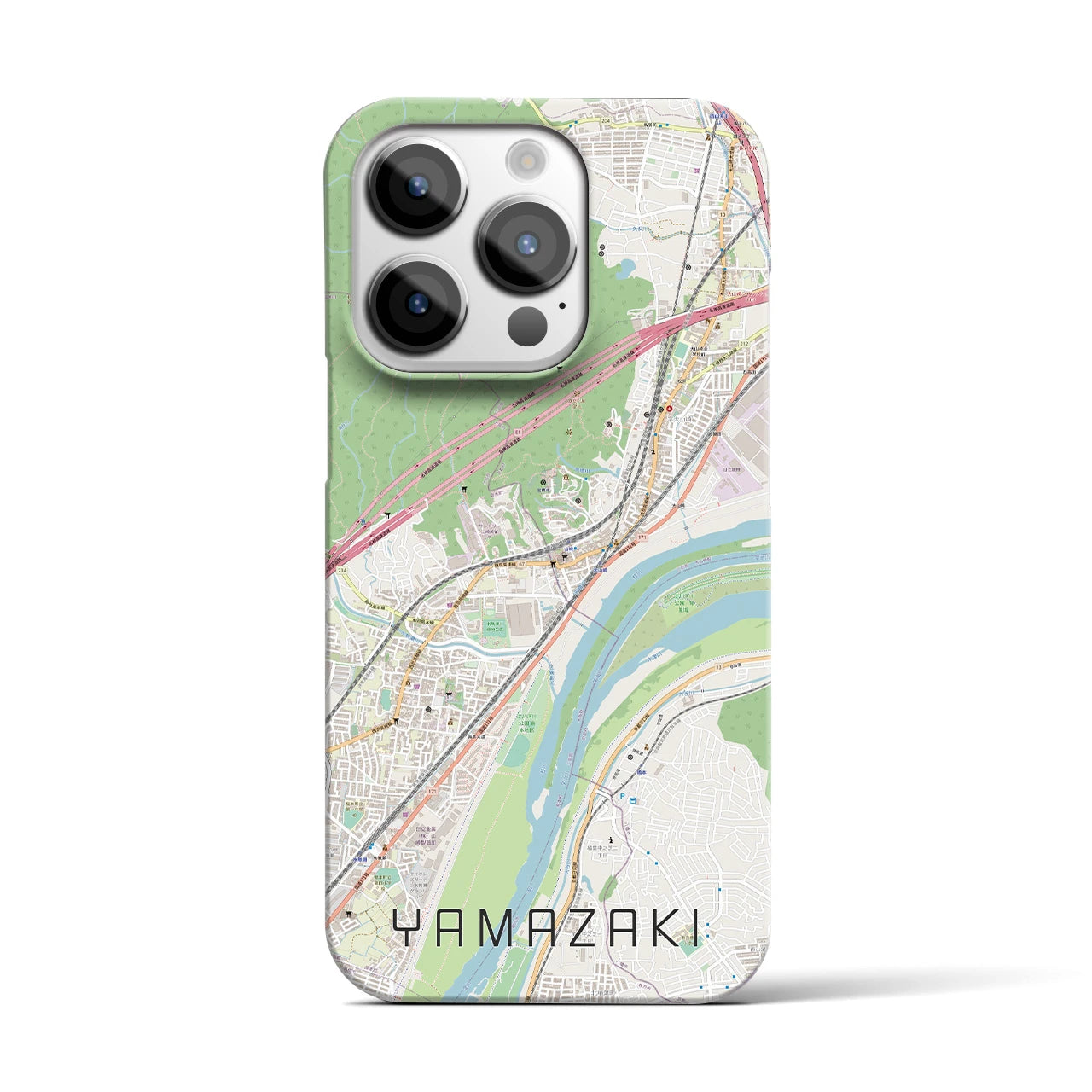 【山崎(京都府)】地図柄iPhoneケース(バックカバータイプ)