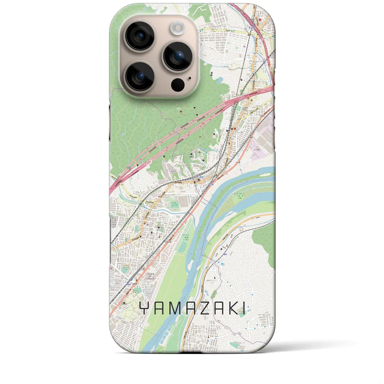 【山崎(京都府)】地図柄iPhoneケース(バックカバータイプ)