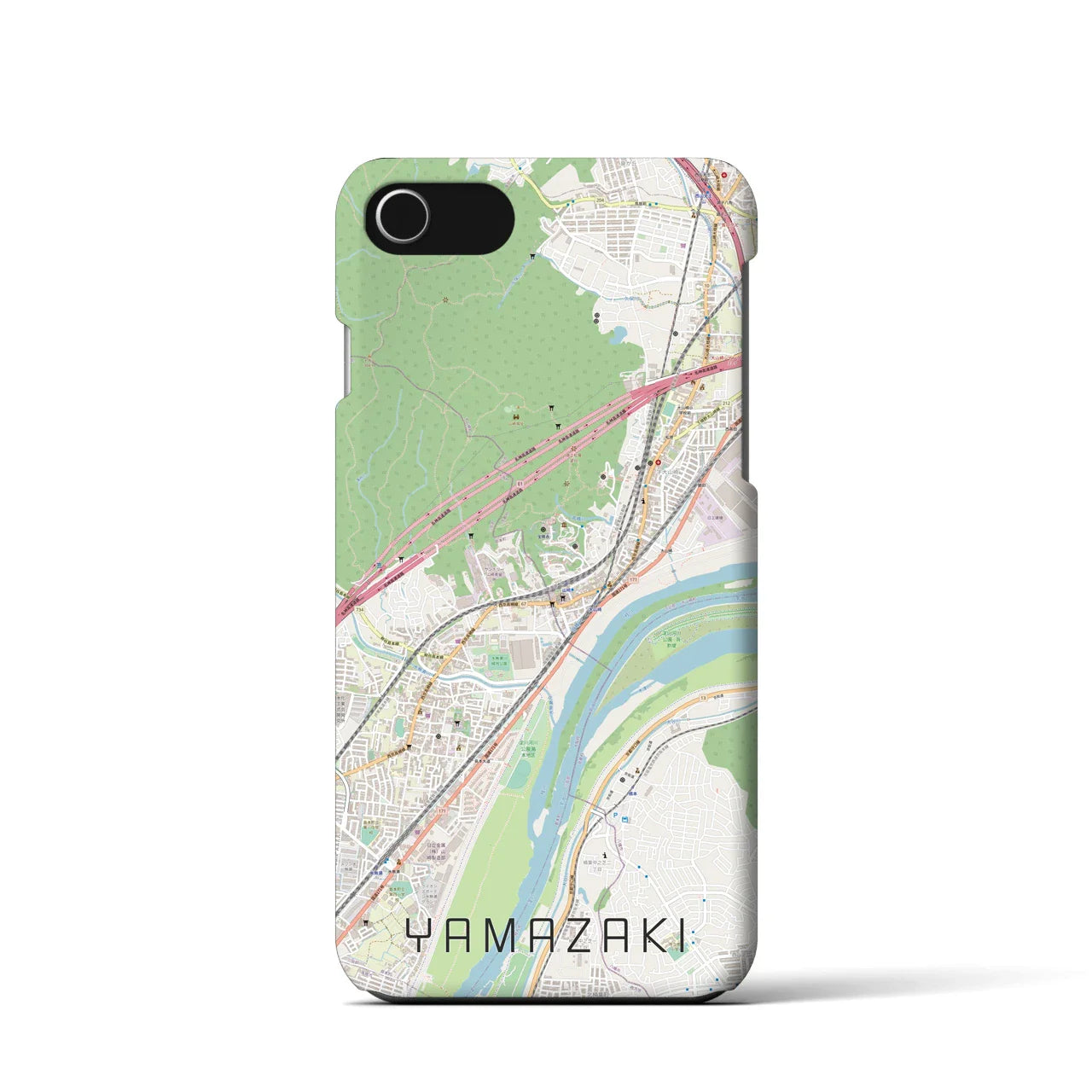 【山崎(京都府)】地図柄iPhoneケース(バックカバータイプ)