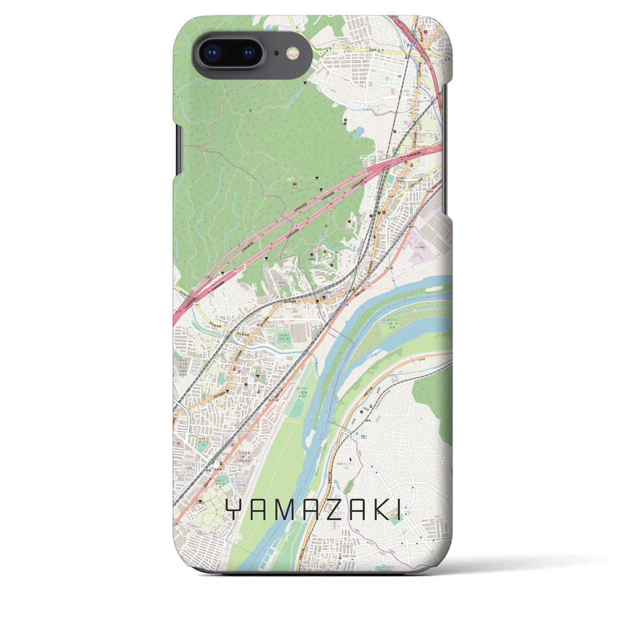 【山崎(京都府)】地図柄iPhoneケース(バックカバータイプ)