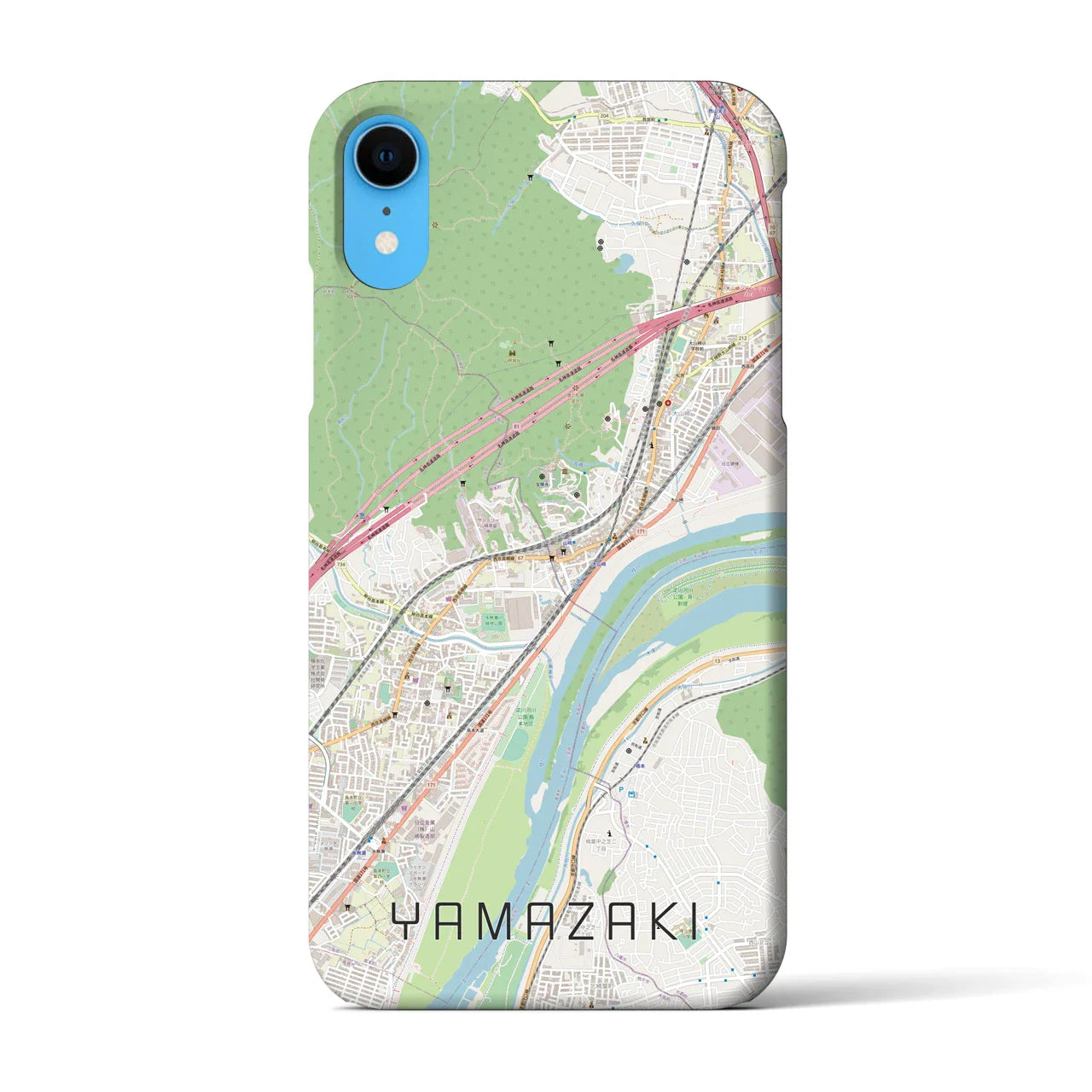 【山崎(京都府)】地図柄iPhoneケース(バックカバータイプ)