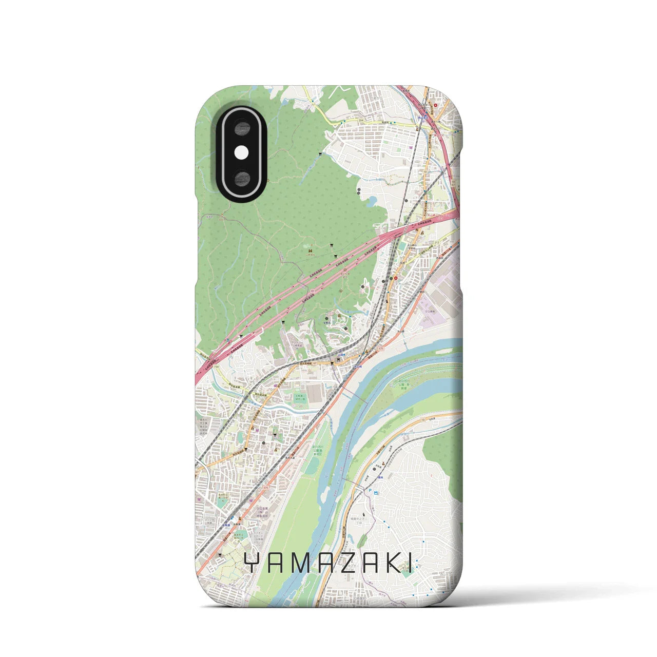 【山崎(京都府)】地図柄iPhoneケース(バックカバータイプ)