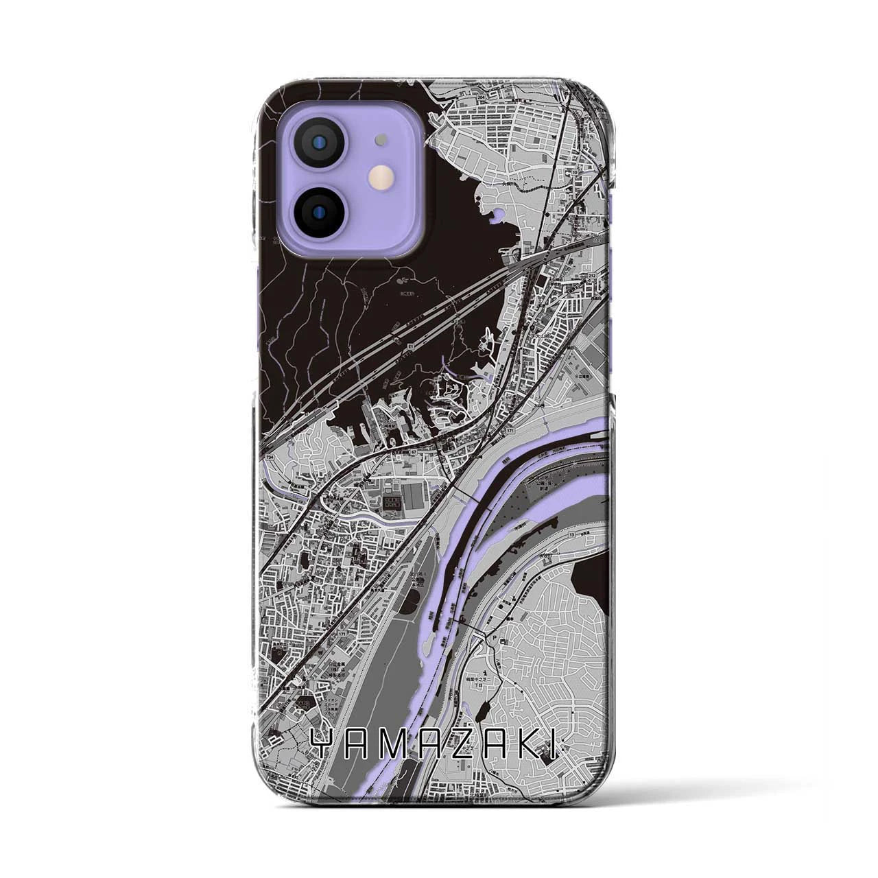 【山崎(京都府)】地図柄iPhoneケース(クリアタイプ)