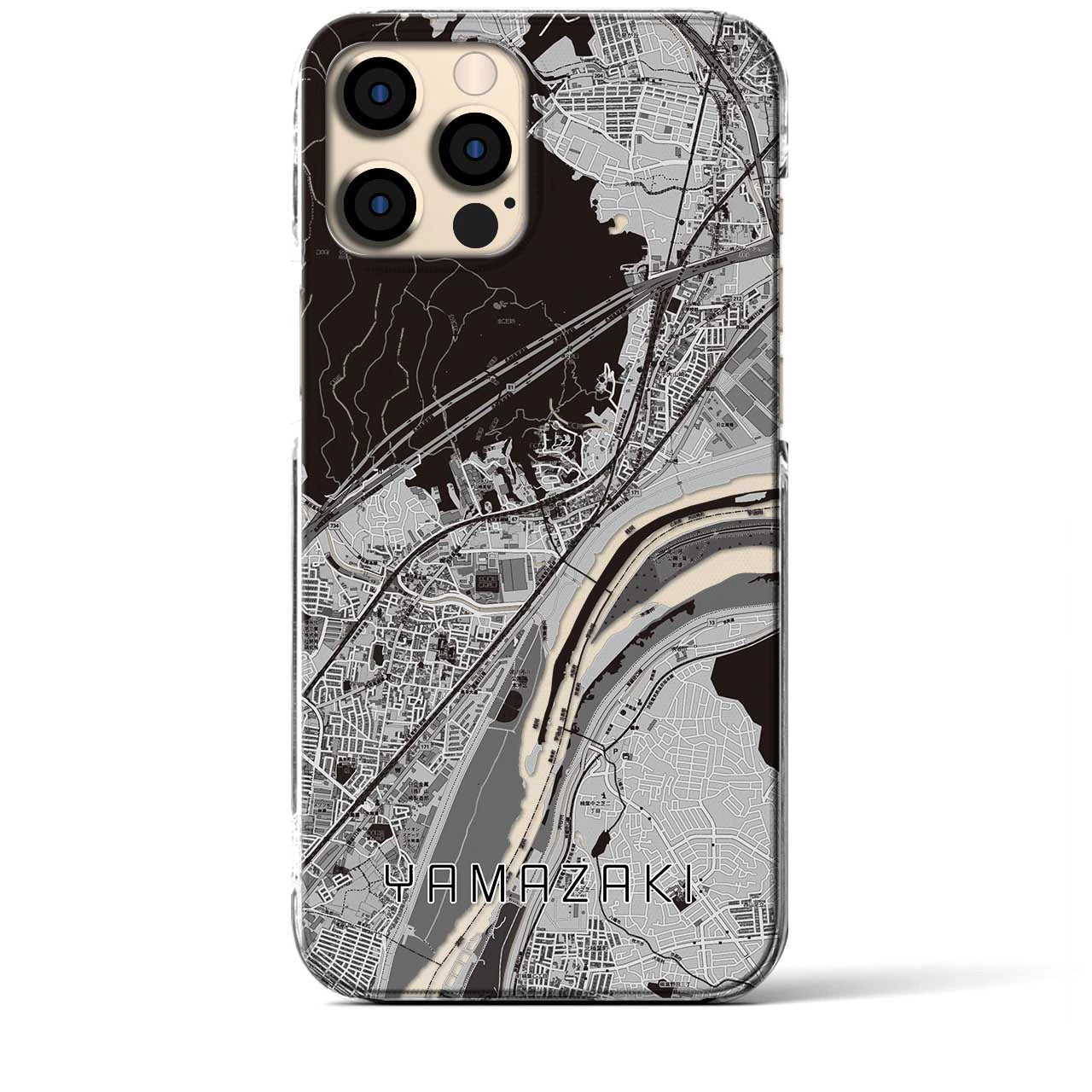 【山崎(京都府)】地図柄iPhoneケース(クリアタイプ)