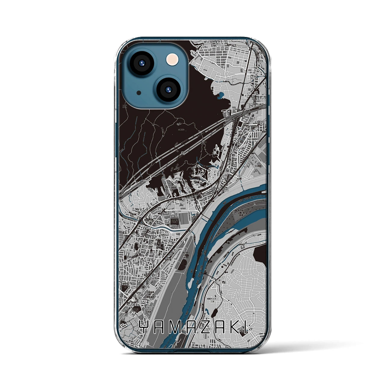 【山崎(京都府)】地図柄iPhoneケース(クリアタイプ)