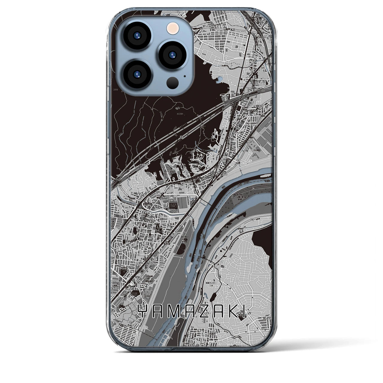 【山崎(京都府)】地図柄iPhoneケース(クリアタイプ)