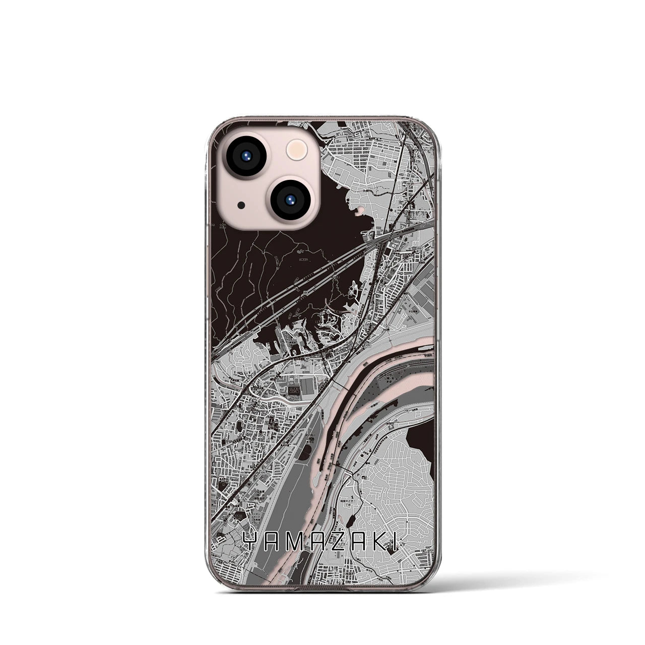 【山崎(京都府)】地図柄iPhoneケース(クリアタイプ)