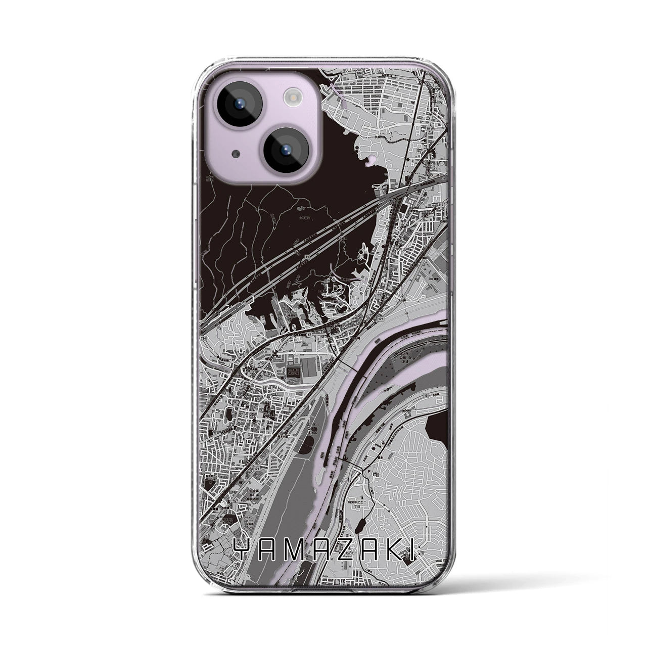【山崎(京都府)】地図柄iPhoneケース(クリアタイプ)