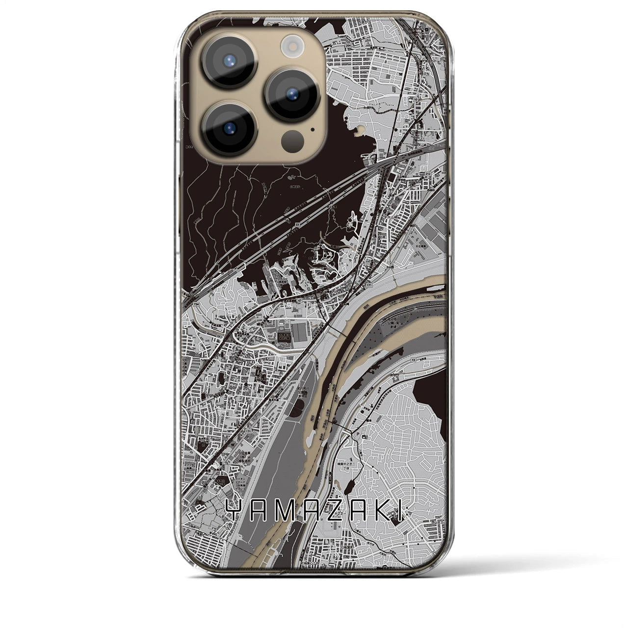 【山崎(京都府)】地図柄iPhoneケース(クリアタイプ)