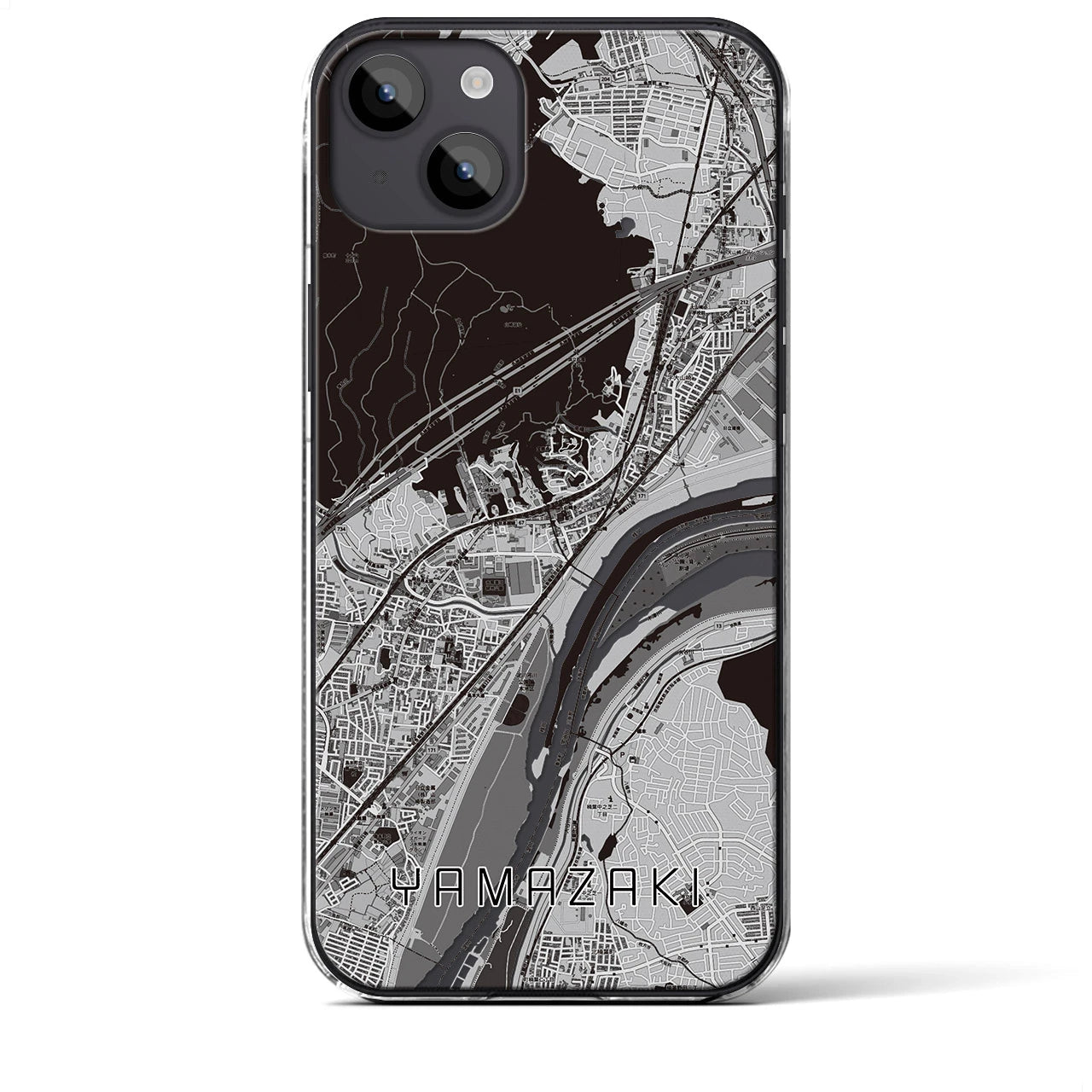 【山崎(京都府)】地図柄iPhoneケース(クリアタイプ)