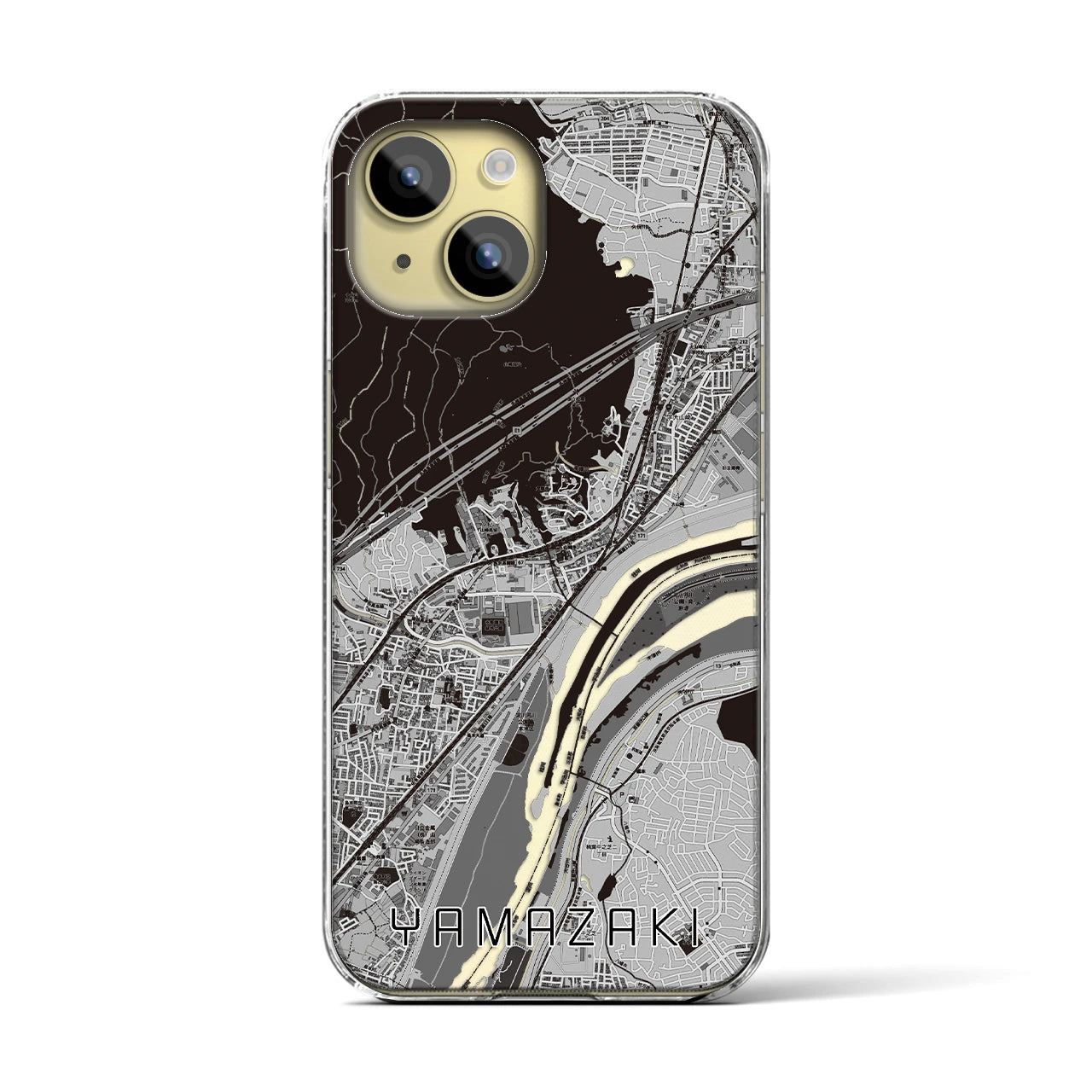 【山崎(京都府)】地図柄iPhoneケース(クリアタイプ)