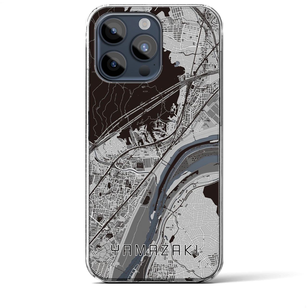 【山崎(京都府)】地図柄iPhoneケース(クリアタイプ)