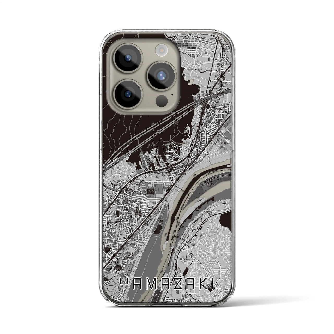 【山崎(京都府)】地図柄iPhoneケース(クリアタイプ)