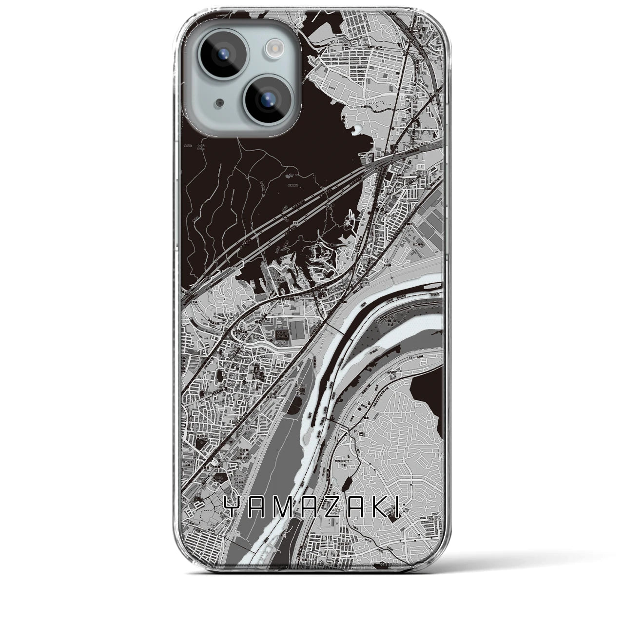 【山崎(京都府)】地図柄iPhoneケース(クリアタイプ)