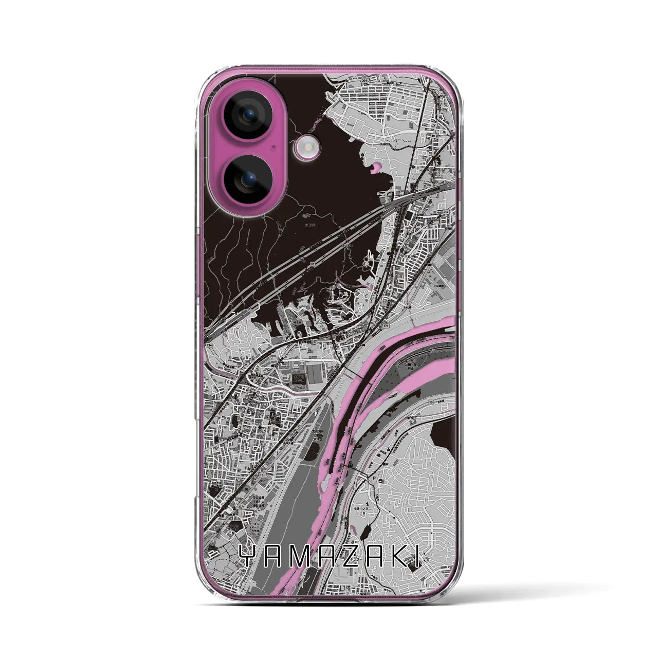 【山崎(京都府)】地図柄iPhoneケース(クリアタイプ)