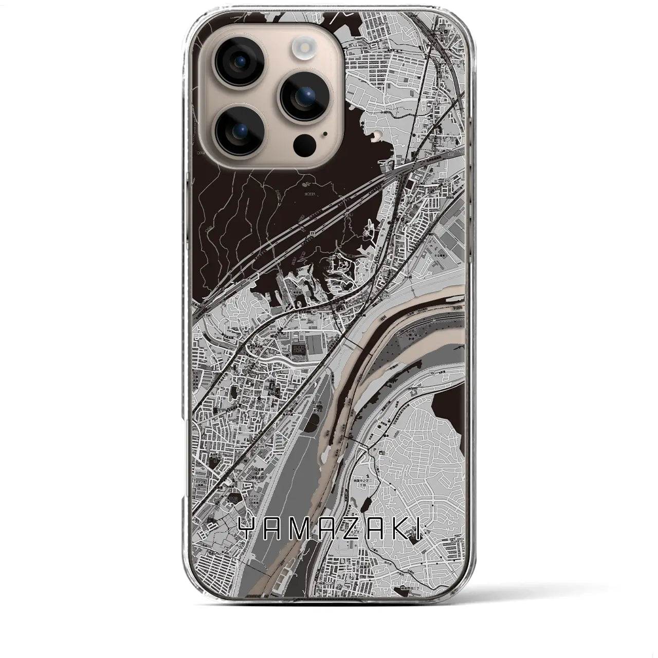 【山崎(京都府)】地図柄iPhoneケース(クリアタイプ)