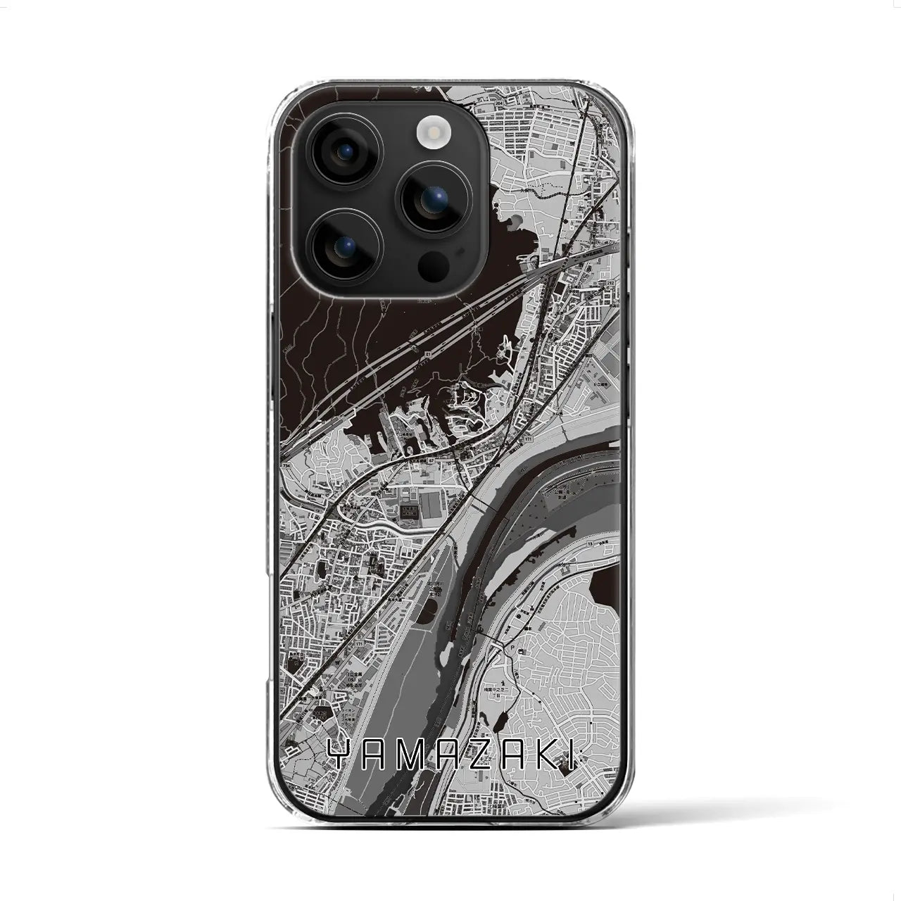 【山崎(京都府)】地図柄iPhoneケース(クリアタイプ)