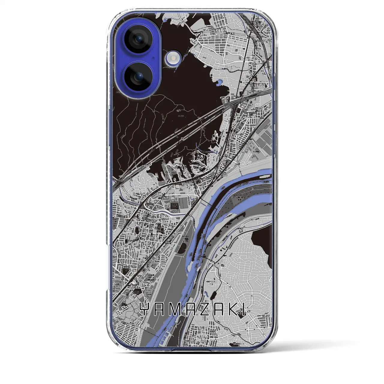 【山崎(京都府)】地図柄iPhoneケース(クリアタイプ)