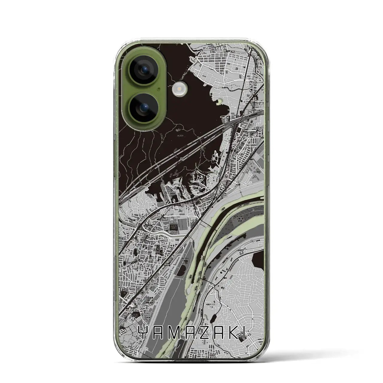 【山崎(京都府)】地図柄iPhoneケース(クリアタイプ)