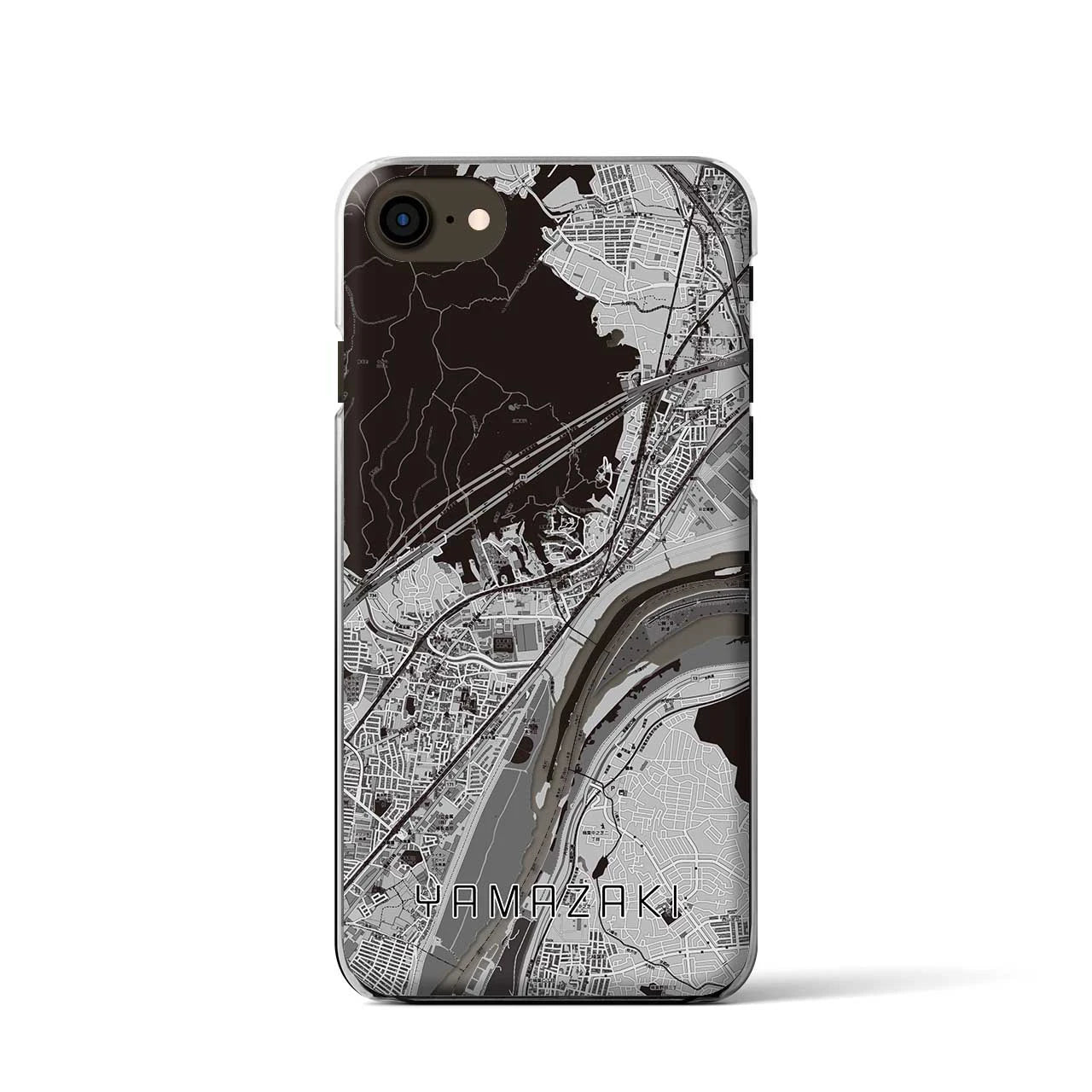 【山崎(京都府)】地図柄iPhoneケース(クリアタイプ)