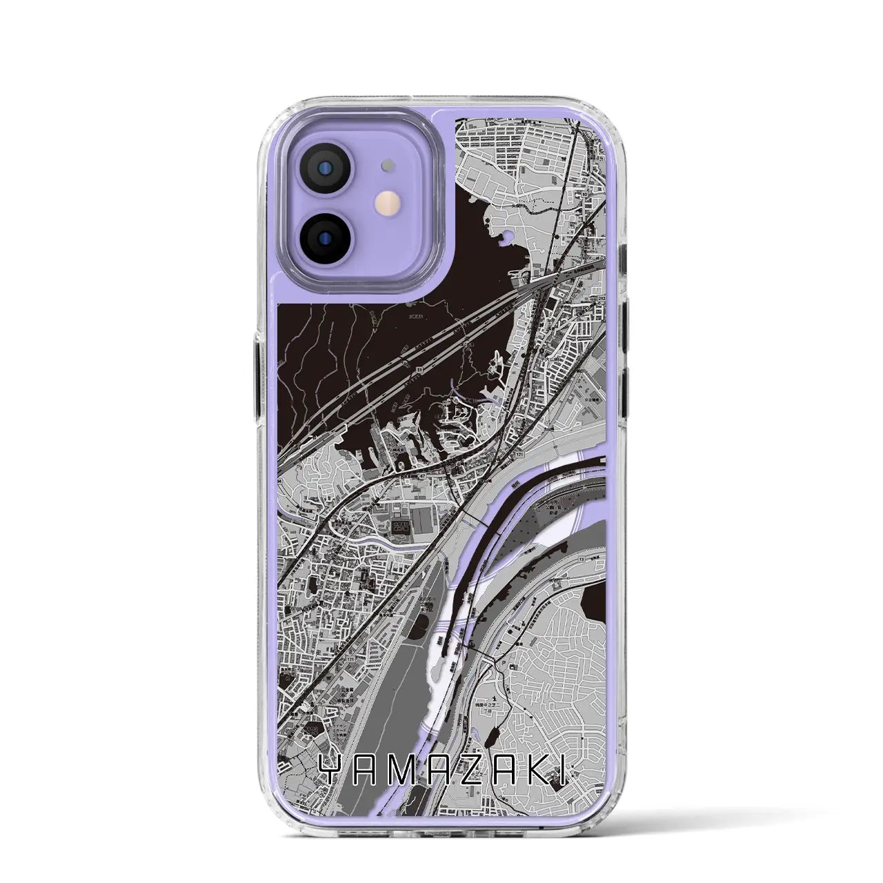 【山崎(京都府)】地図柄iPhoneケース(MagSafeタイプ)