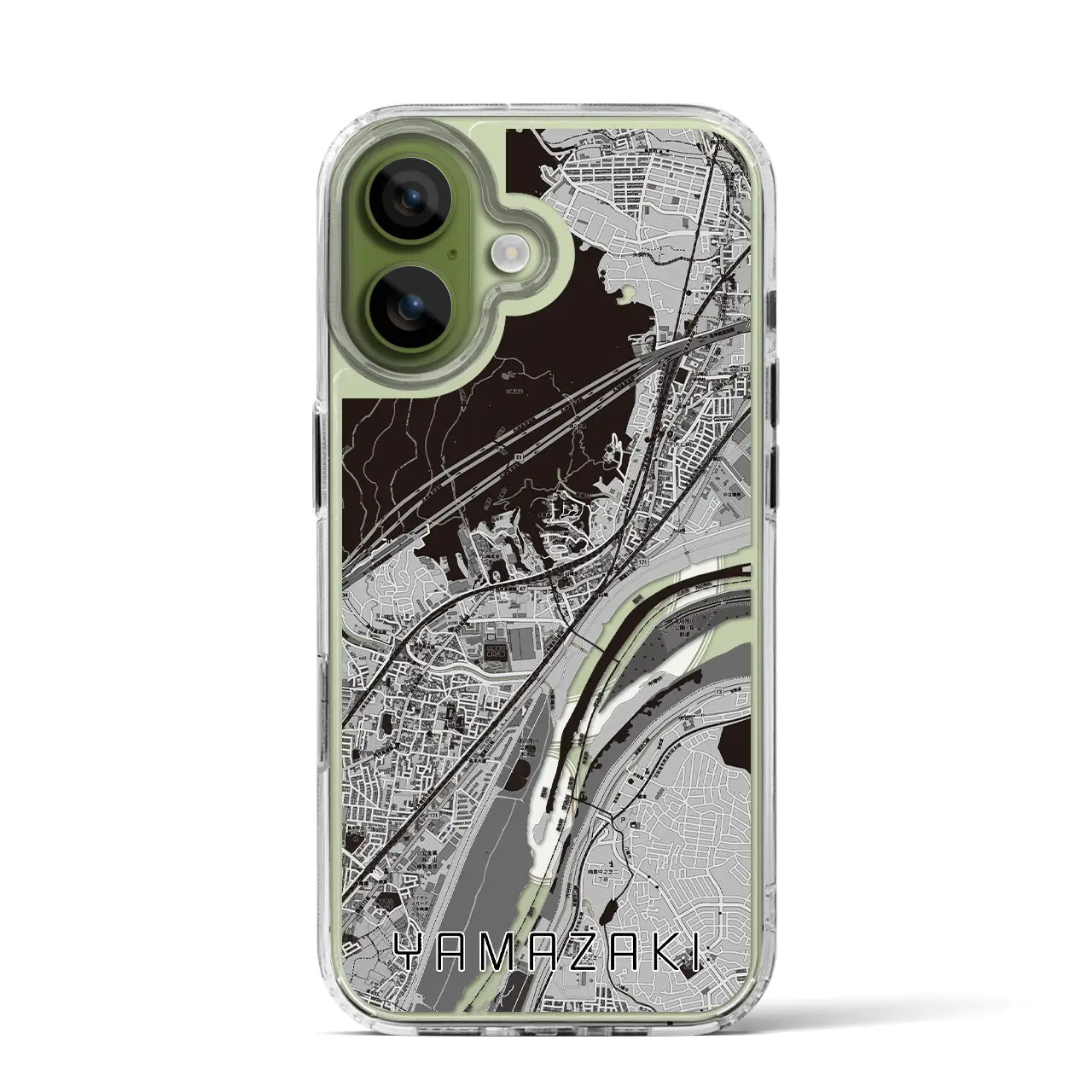 【山崎(京都府)】地図柄iPhoneケース(MagSafeタイプ)