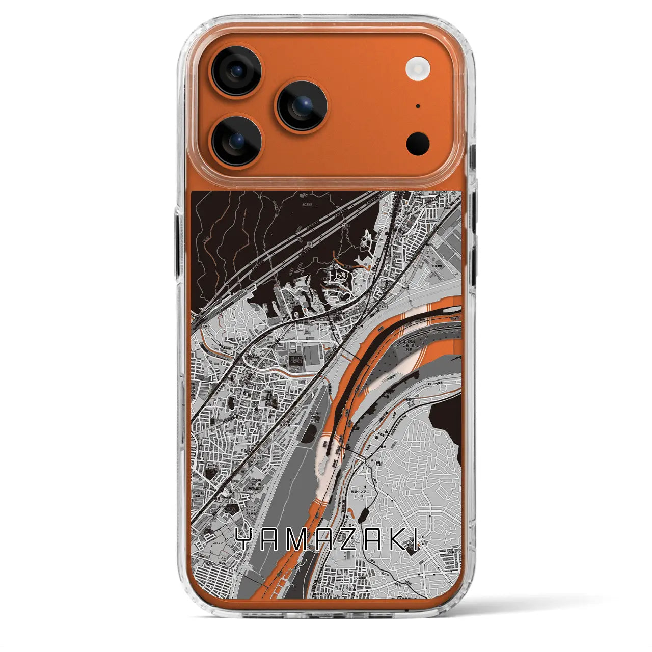 【山崎(京都府)】地図柄iPhoneケース(MagSafeタイプ)