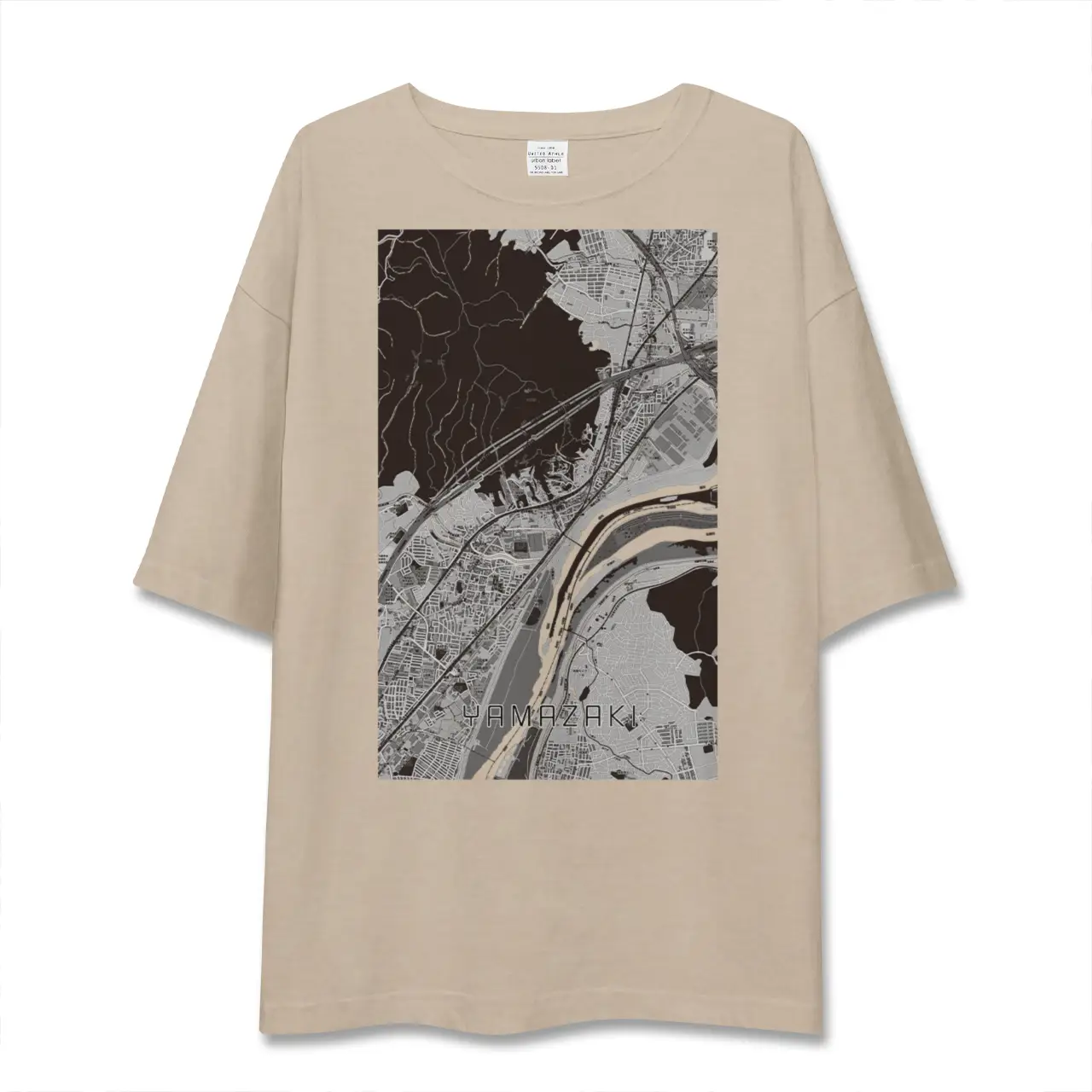 【山崎(京都府)(京都府)】地図柄ビッグシルエットTシャツ