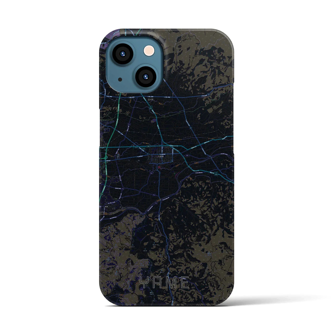 【八女(福岡県)】地図柄iPhoneケース(バックカバータイプ)