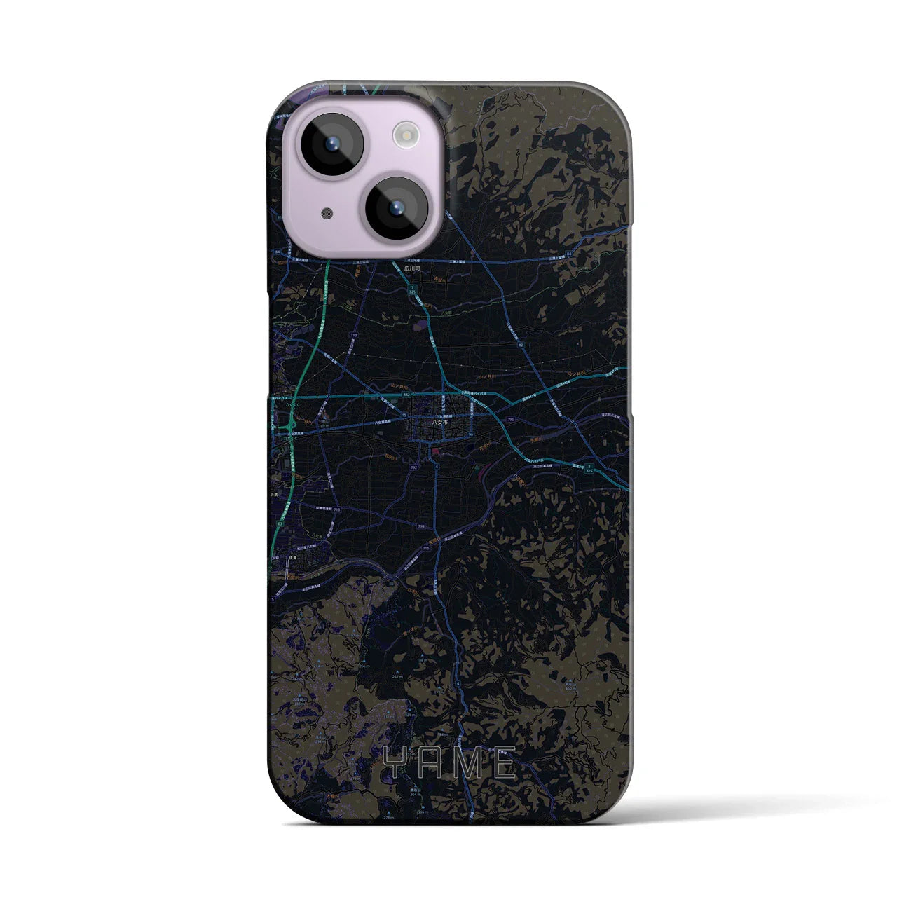 【八女(福岡県)】地図柄iPhoneケース(バックカバータイプ)