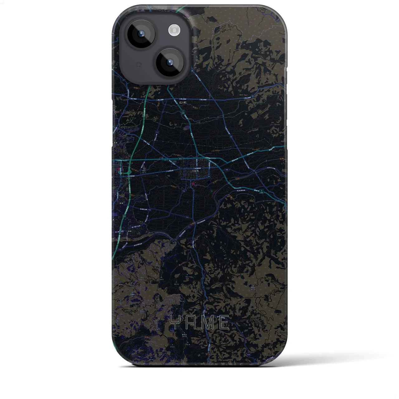 【八女(福岡県)】地図柄iPhoneケース(バックカバータイプ)