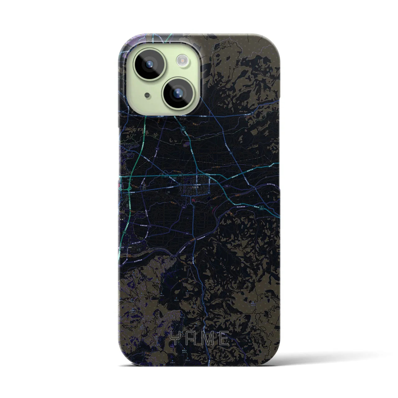 【八女(福岡県)】地図柄iPhoneケース(バックカバータイプ)