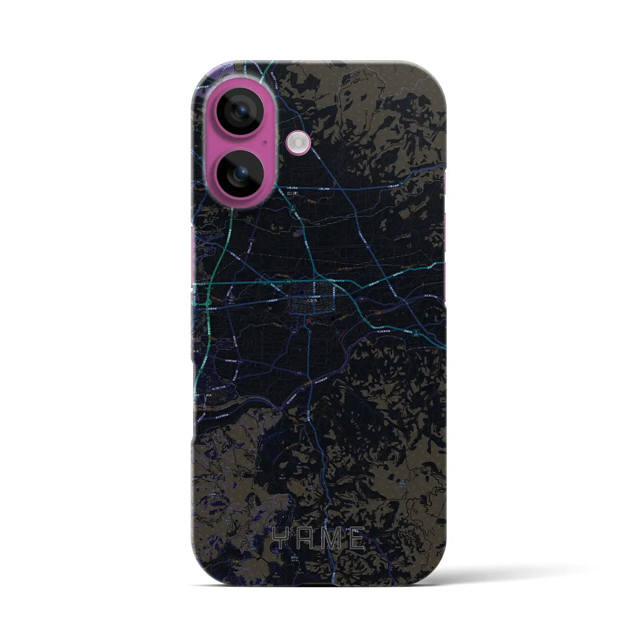 【八女(福岡県)】地図柄iPhoneケース(バックカバータイプ)