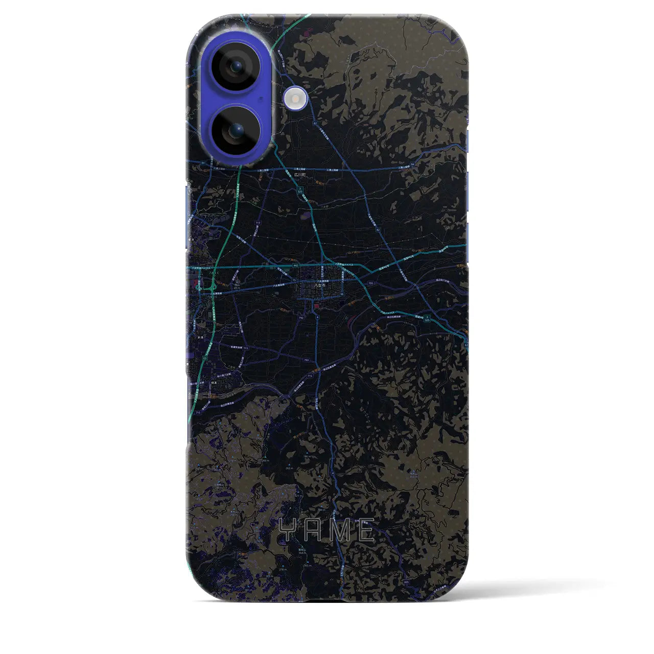 【八女(福岡県)】地図柄iPhoneケース(バックカバータイプ)