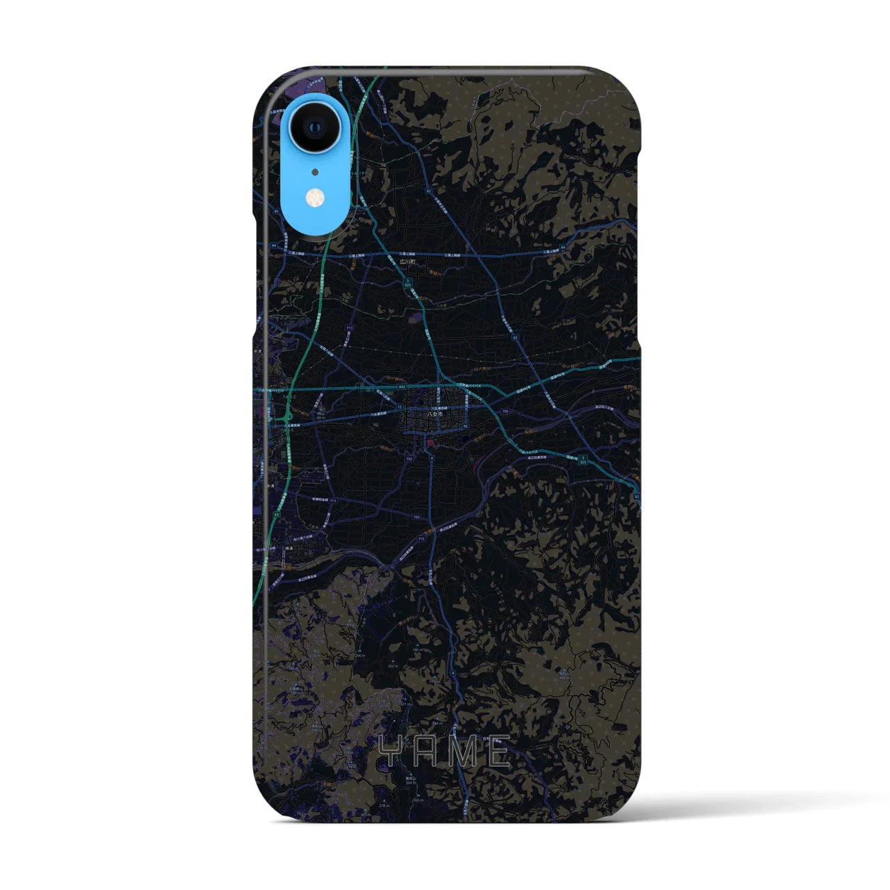 【八女(福岡県)】地図柄iPhoneケース(バックカバータイプ)
