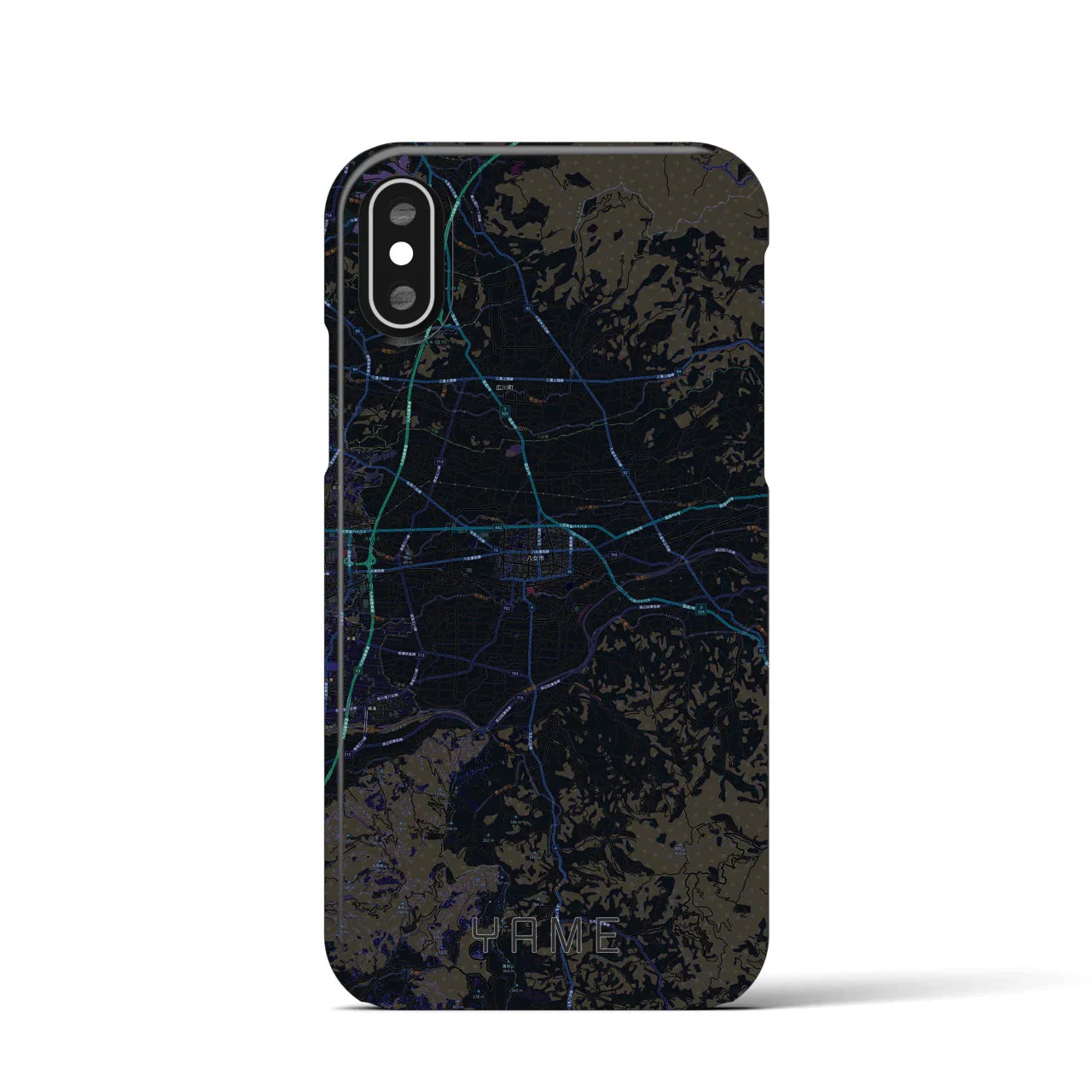【八女(福岡県)】地図柄iPhoneケース(バックカバータイプ)