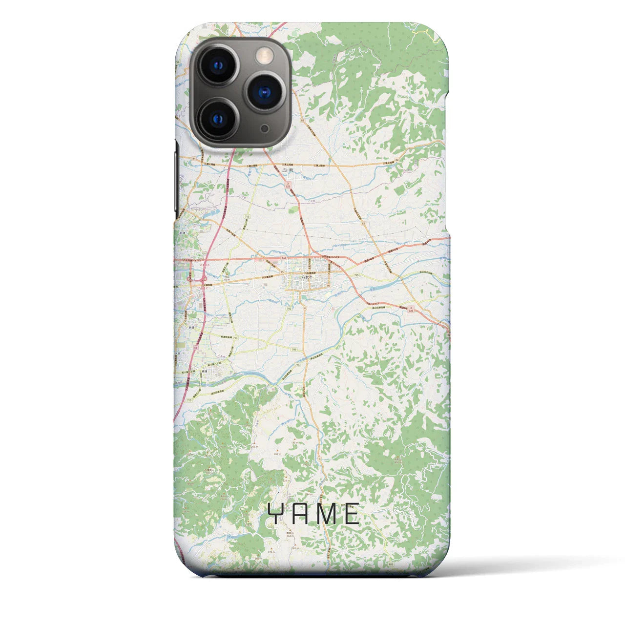 【八女(福岡県)】地図柄iPhoneケース(バックカバータイプ)