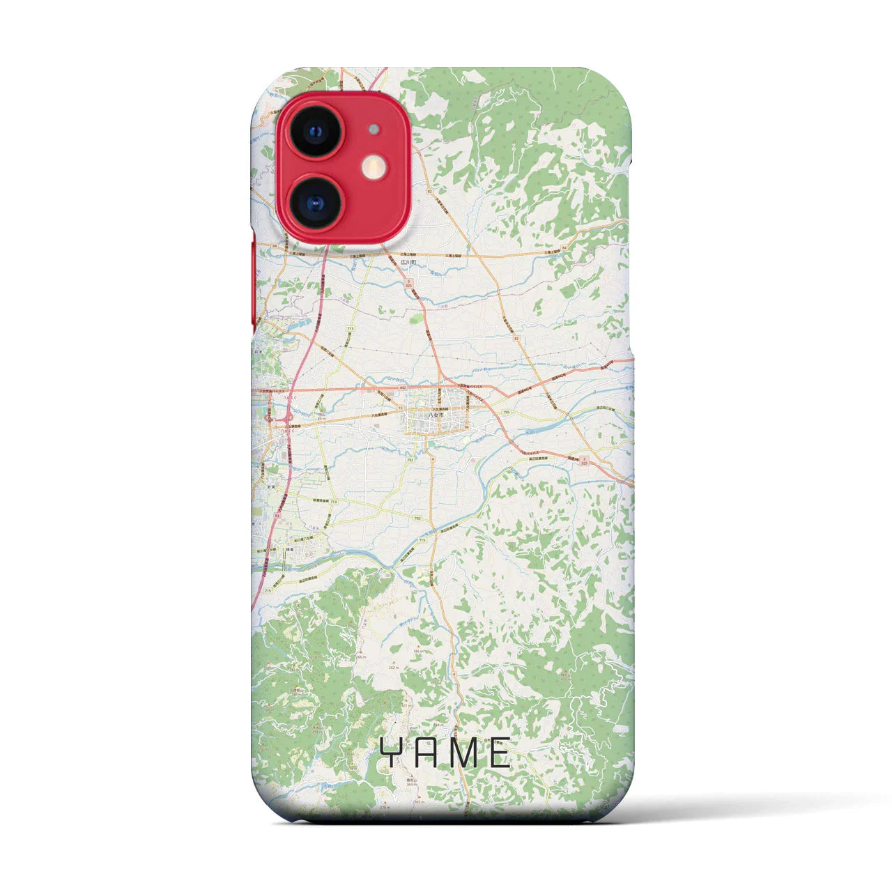 【八女(福岡県)】地図柄iPhoneケース(バックカバータイプ)
