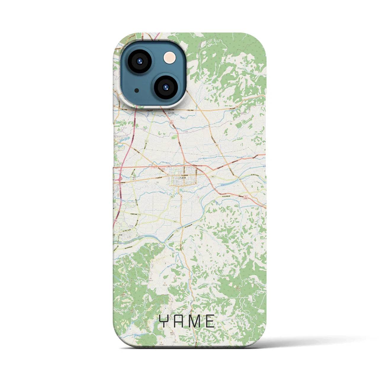 【八女(福岡県)】地図柄iPhoneケース(バックカバータイプ)
