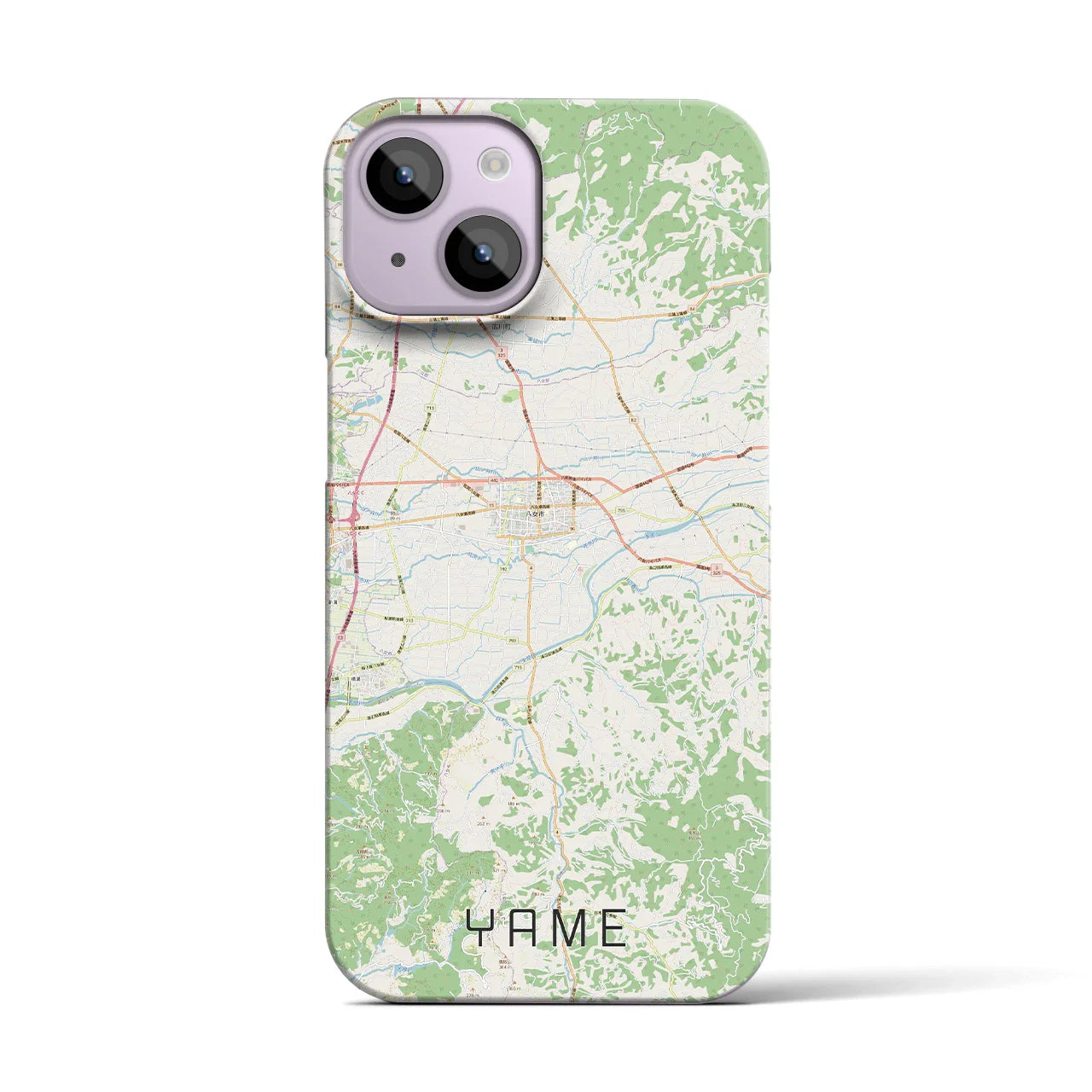 【八女(福岡県)】地図柄iPhoneケース(バックカバータイプ)
