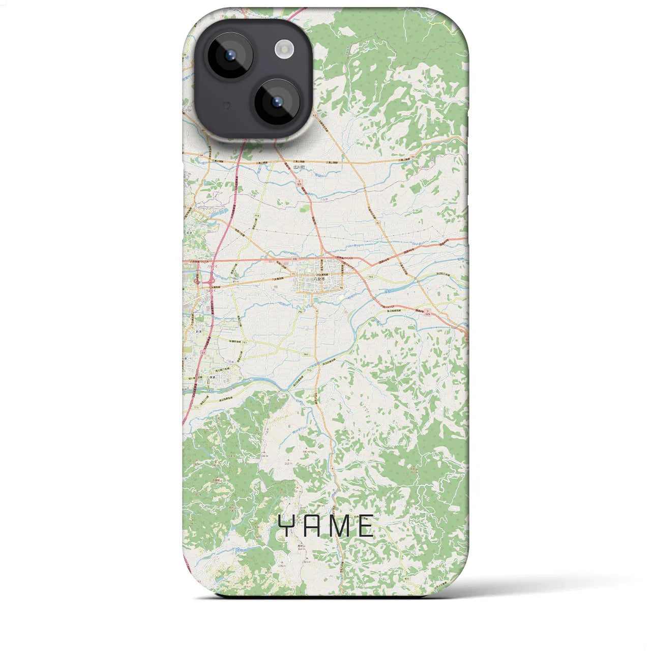 【八女(福岡県)】地図柄iPhoneケース(バックカバータイプ)