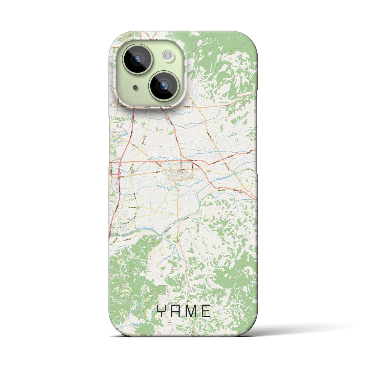 【八女(福岡県)】地図柄iPhoneケース(バックカバータイプ)