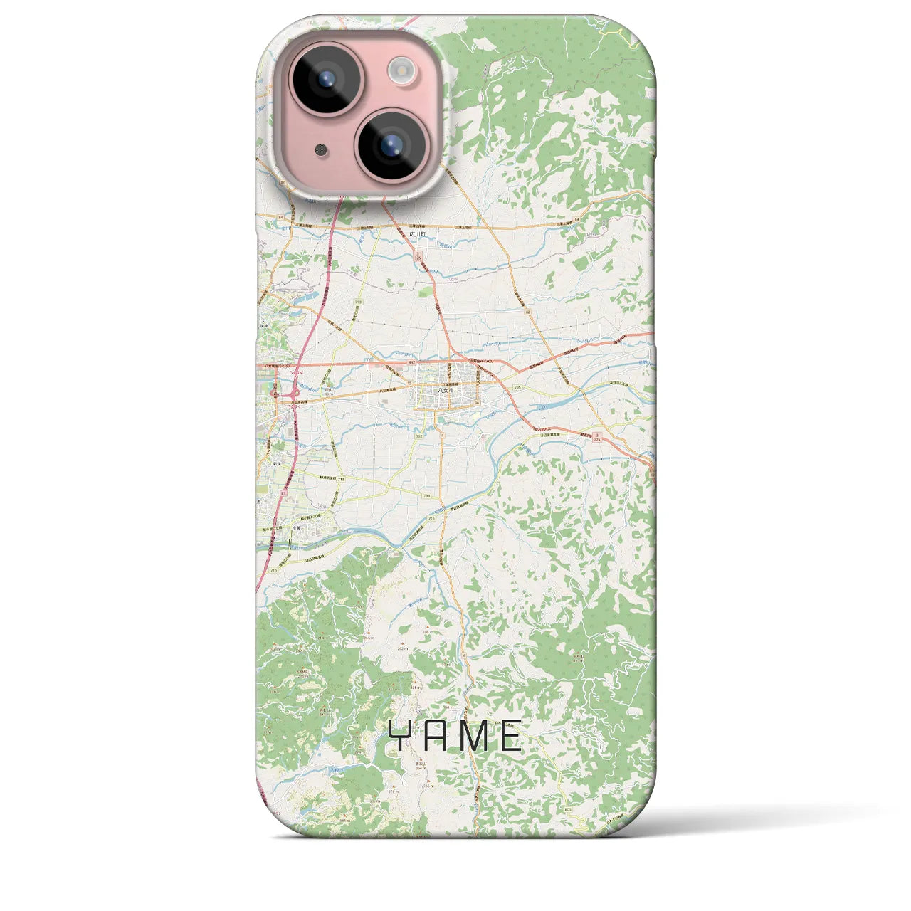 【八女(福岡県)】地図柄iPhoneケース(バックカバータイプ)