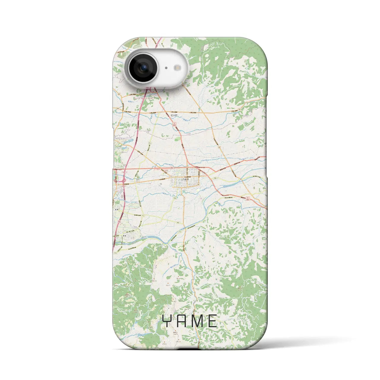 【八女(福岡県)】地図柄iPhoneケース(バックカバータイプ)