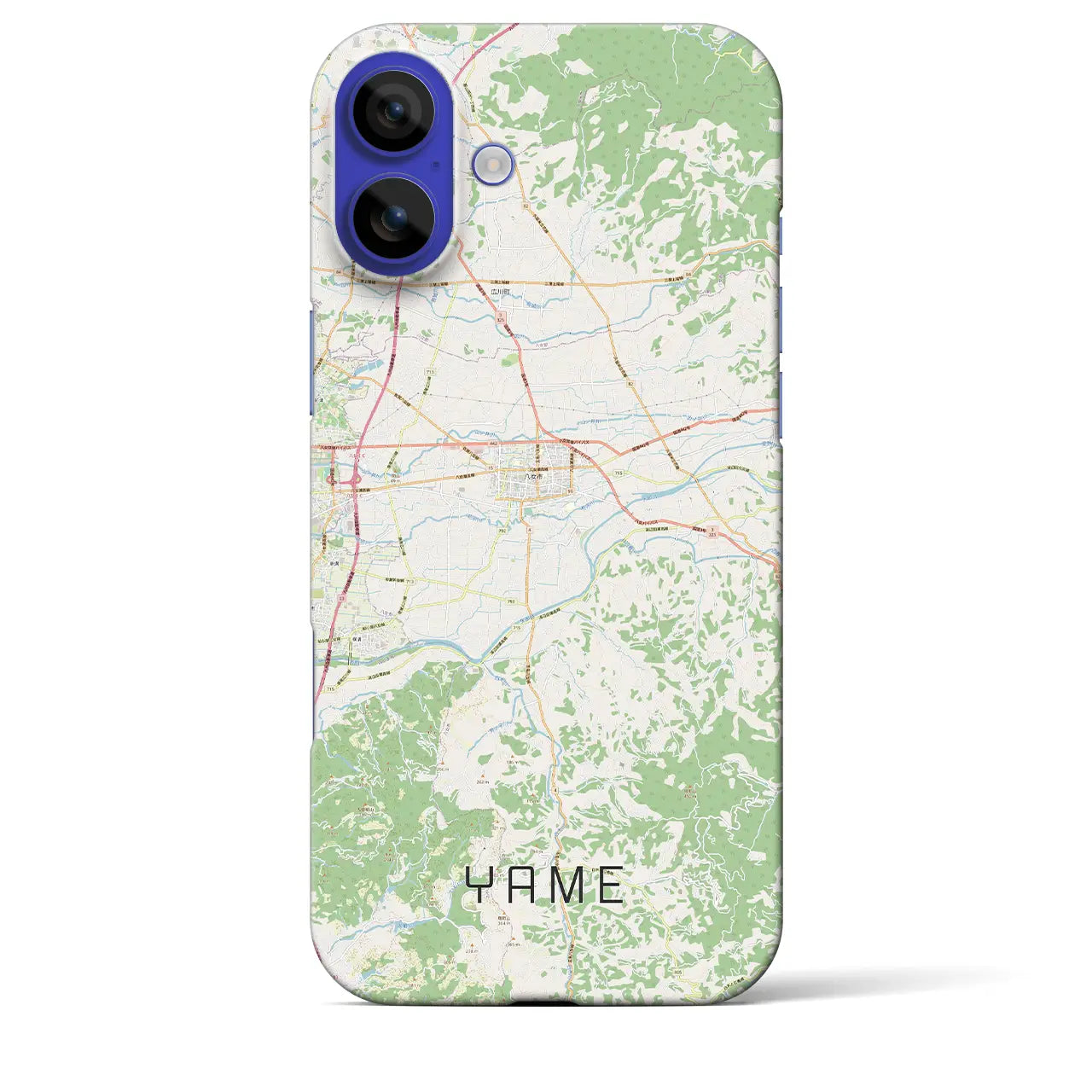 【八女(福岡県)】地図柄iPhoneケース(バックカバータイプ)