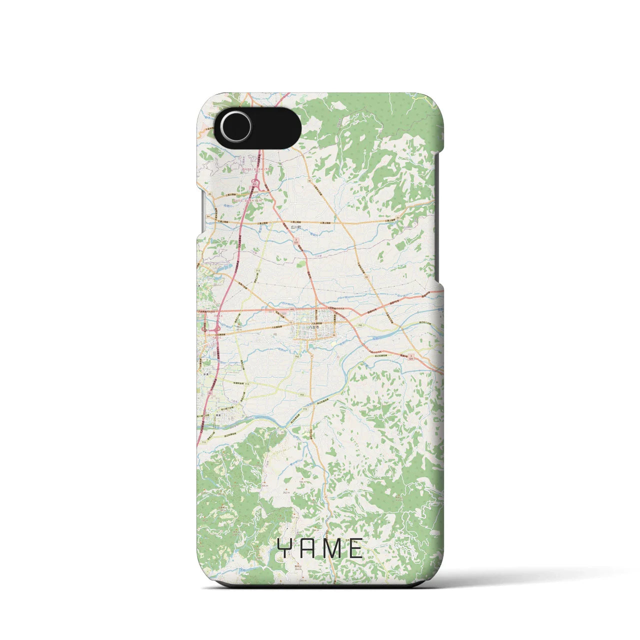 【八女(福岡県)】地図柄iPhoneケース(バックカバータイプ)