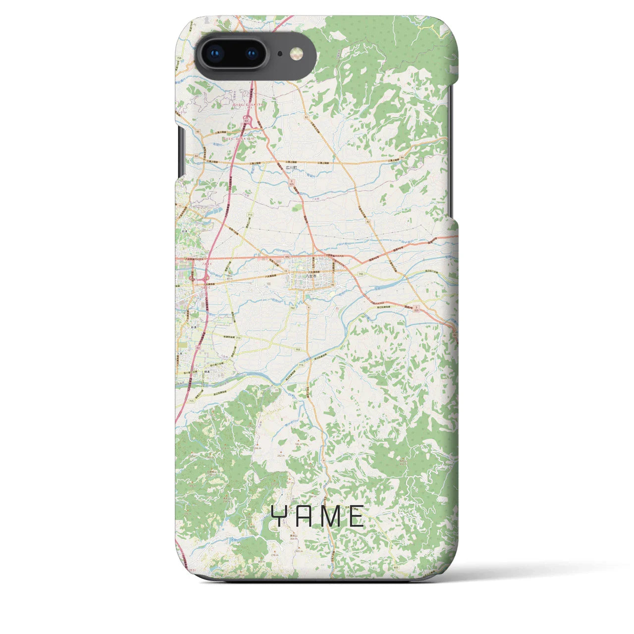 【八女(福岡県)】地図柄iPhoneケース(バックカバータイプ)
